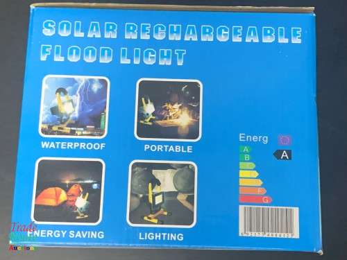 Beat Loadshedding ** Solar Rechargeable Outdoor LED Floodlight + Solar Panel & Cable -- R30 Shipping