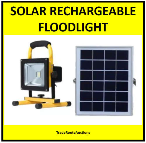 Beat Loadshedding ** Solar Rechargeable Outdoor LED Floodlight + Solar Panel & Cable -- R30 Shipping
