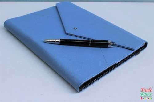 Montblanc Augmented Paper Sartorial Electric Blue StarWalker Ballpoint + Warranty Card + Refills