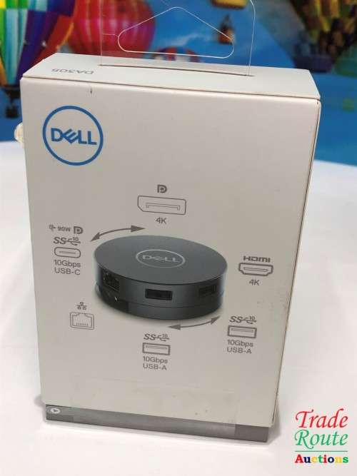 New Dell 6-in-1 USB-C Multiport Adapter 4K Display Port Gigabit Ethernet - DA305