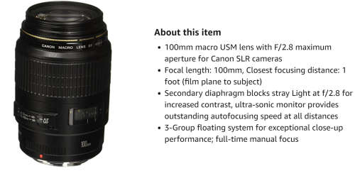 Canon EF 100mm f/2.8 USM Macro Lens