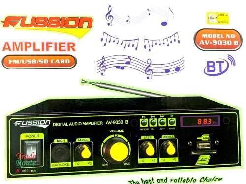 Fussion Digital Audio Amplifier - AV-9030 B FM RADIO - USB - SD CARD - 12V DC / 220V AC