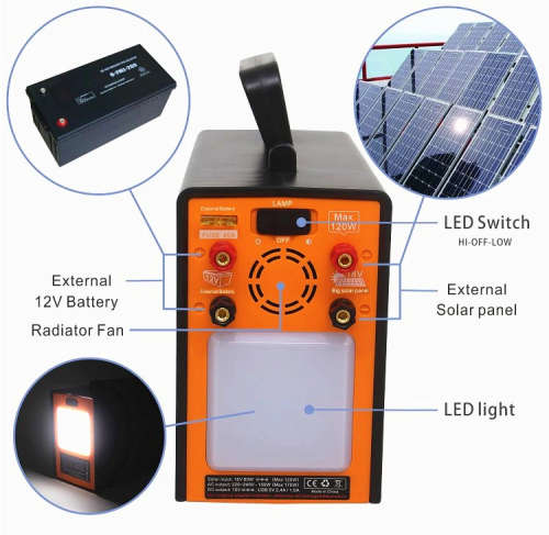 Solar Generator 150W Power Station Portable System LifePO4 Battery 220V Plug + 2X 18V 28W SolarPanel