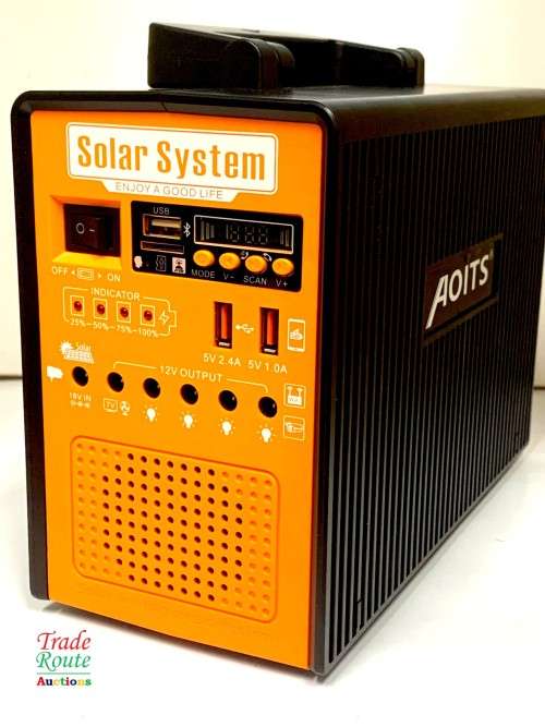 Solar Generator Power Station Portable System with LifePO4 Battery 25200mA + 18V 28W Solar Panel