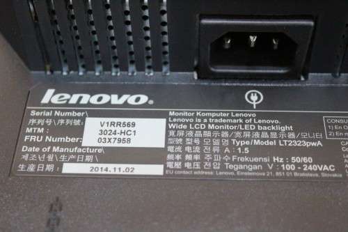 Lenovo ThinkVision 23` Widescreen Full HD Monitor - HDMI, VGA, DisplayPort - 1920 x 1080 Full HD