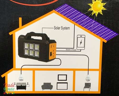 Solar Charging Station - Solar Lighting System Power Bank with Lights & Solar Panel