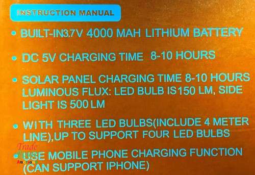 Solar Charging Station - Solar Lighting System Power Bank with Lights & Solar Panel