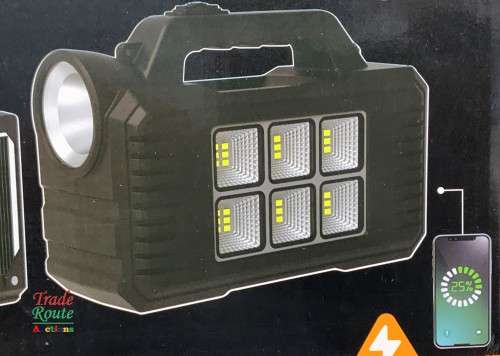 Solar Charging Station - Solar Lighting System Power Bank with Lights & Solar Panel
