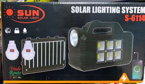 Solar Charging Station - Solar Lighting System Power Bank with Lights & Solar Panel
