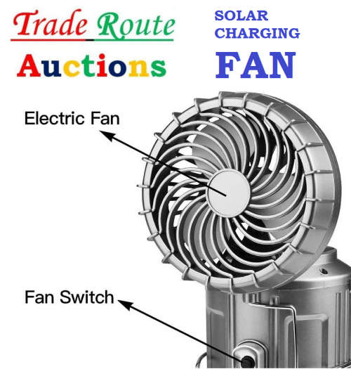 Solar FAN - with Solar panel charging Dual power