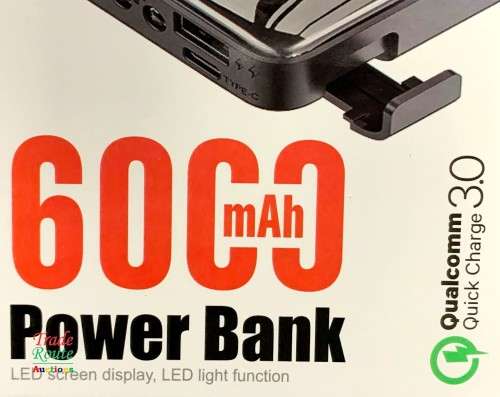 Power Bank Qualcomm 3.0 Quick Charge 6000mAh 2X LED 2X USB Ports Small & Handy