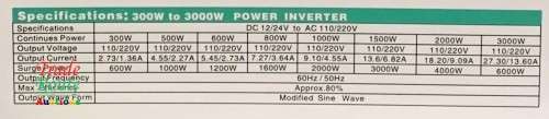 2000W INVERTER 12v DC to AC Inverter - Aerbes AB-Q015