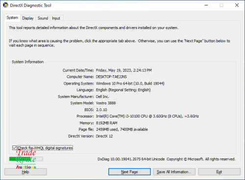 Dell Vostro 3888 Desktop PC Core i3 10100 10th Gen 3.6GHz - 8GB RAM - 1TB HDD