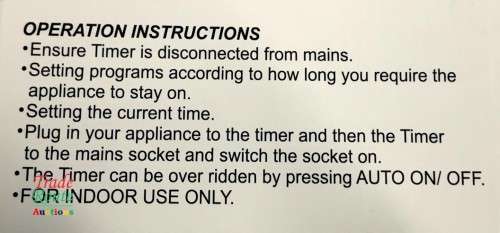 24 Hour Plug-in Timer Timing Socket Start & Stop your Electrical Devices