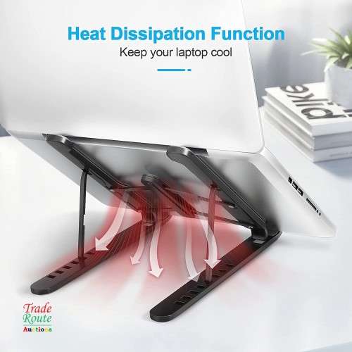 Laptop Foldable Notebook Stand, Portable Computer Mount Stand with 6 Levels of Height Adjustment