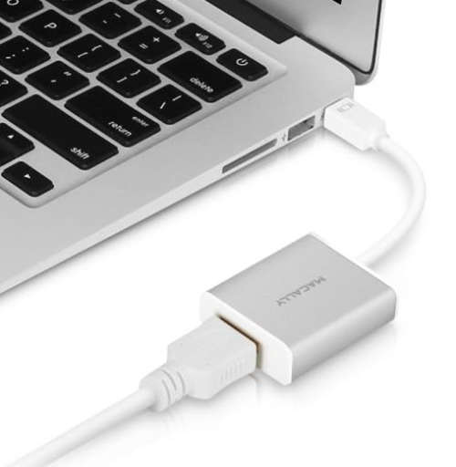 Macally MDHDMI Aluminium Mini DisplayPort to HDMI Adapter with Support of Ultra HD (4K)
