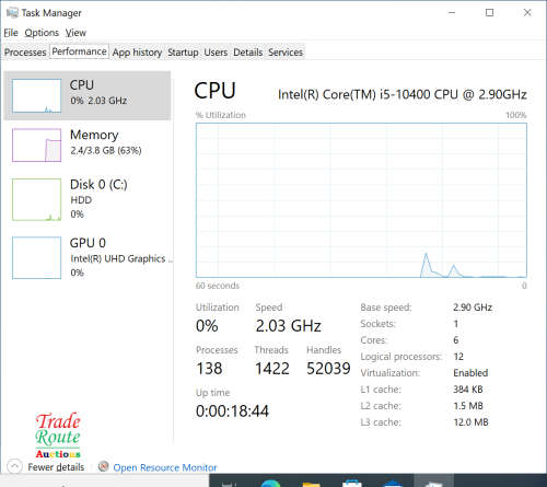 Dell Vostro 3888 Desktop PC Core i5 10400 10th Gen 2.9GHz - 4GB RAM - 1TB HDD