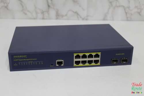 DUXBURY Networking 8+2SFP Gigabit MANAGED POE+ SWITCH  - Salvage Stock - For Spares or Repair