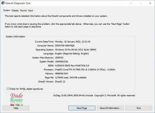 LENOVO V520S Tower Desktop PC Computer |  CORE i5 7400 7th Gen 3.0GHz | 4GB RAM |  1TB HDD