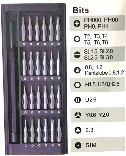 24 in 1 Precision Screwdriver Set Multifunction Magnetic Driver Bit Set Pocket Screwdriver