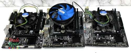 3 X Computer Motherboards Assorted + 3 x Processors (Core i5 + Pentium + Celeron)  [salvage stock]