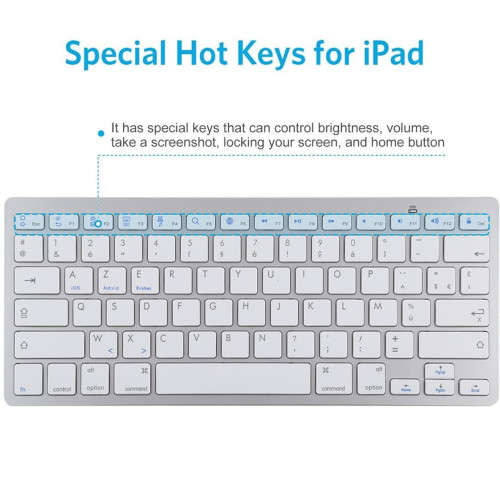 Ultra-thin Wireless Bluetooth Keyboard for iPad, Samsung, Huawei, Xiaomi, Tablet PCs or Smartphones