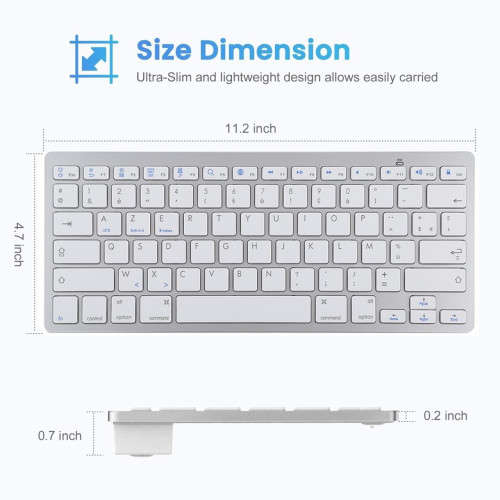 Ultra-thin Wireless Bluetooth Keyboard for iPad, Samsung, Huawei, Xiaomi, Tablet PCs or Smartphones
