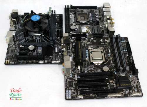 3 X Computer Motherboards Assorted + 2 X Processors (Core i7 8th Gen + i7 4th Gen)  [salvage stock]