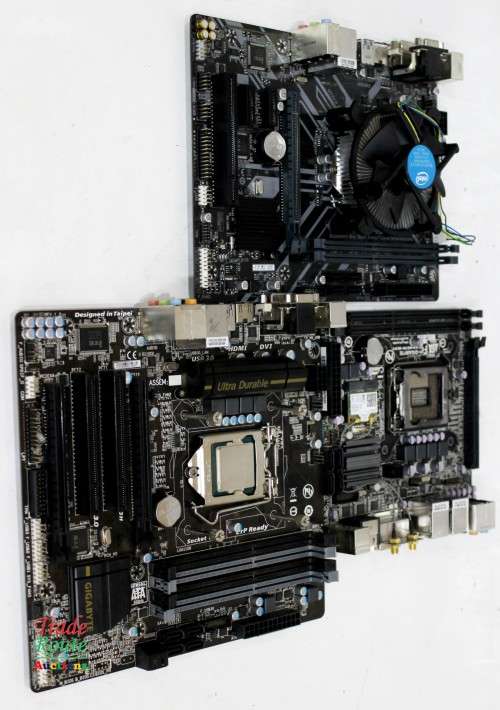 3 X Computer Motherboards Assorted + 2 X Processors (Core i7 8th Gen + i7 4th Gen)  [salvage stock]