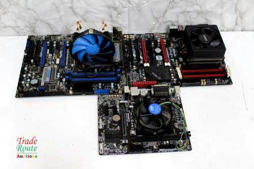 3 X Computer Motherboards Assorted + 2 X Processors ( i5 & AMD ) [salvage stock]