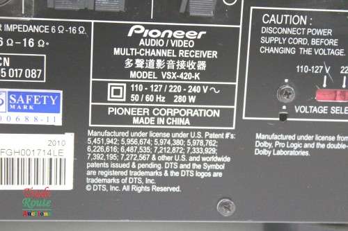 Pioneer VSX-420-K AV Amplifier Multi Channel Receiver [ SALVAGE STOCK no power for Spares]