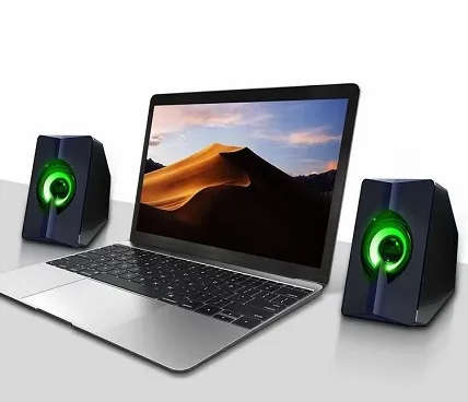 Multimedia Digital Speakers - Bass Sound Colourful and Luminous Sound for Laptops & Desktops