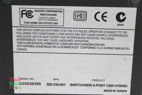 Avocent Switchview 2-port USB HYBRID & PS/2 KVM Switch  no cables/power supply [ Bid per item ]