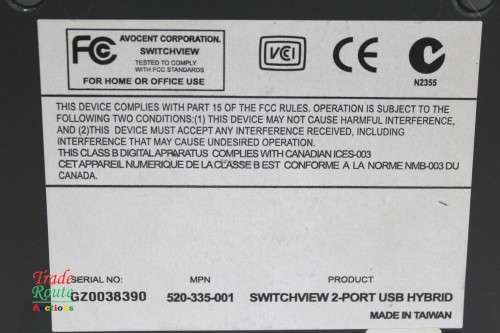 Avocent Switchview 2-port USB HYBRID & PS/2 KVM Switch  no cables/power supply [ Bid per item ]