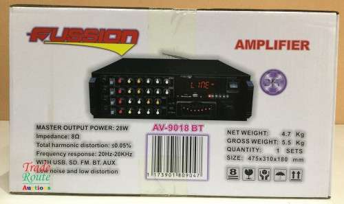 FUSSION PROFESSIONAL KARAOKE AMPLIFIER AV-9018 BT  Bluetooth Karaoke with USB, SD Card, FM Radio