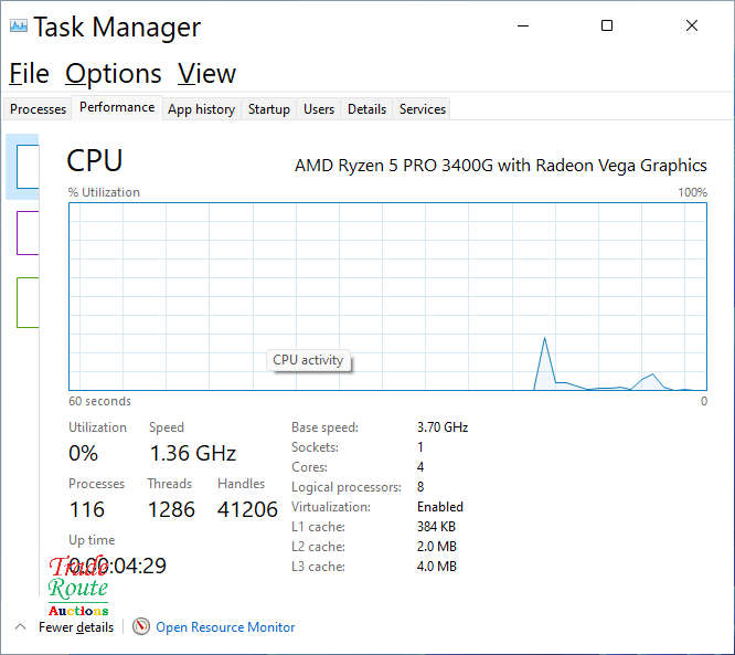 HP EliteDesk 705 G5 SFF PC 12GB RAM 256GB SSD AMD Ryzen 5 PRO 3400G Radeon Vega Graphics