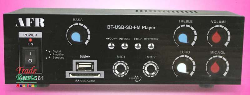 AFR Digital Audio Amplifier AMP-561 FM RADIO - USB - SD CARD - 12V DC / 220V AC