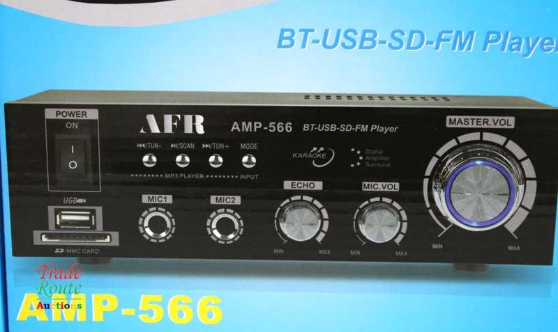 AFR Digital Audio Amplifier AMP-566 FM RADIO - USB - SD CARD - 12V DC / 220V AC