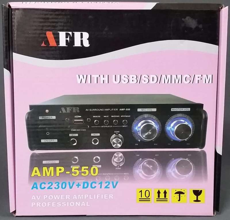 AFR Digital Audio Amplifier AMP-550 FM RADIO - USB - SD CARD - 12V DC / 220V AC