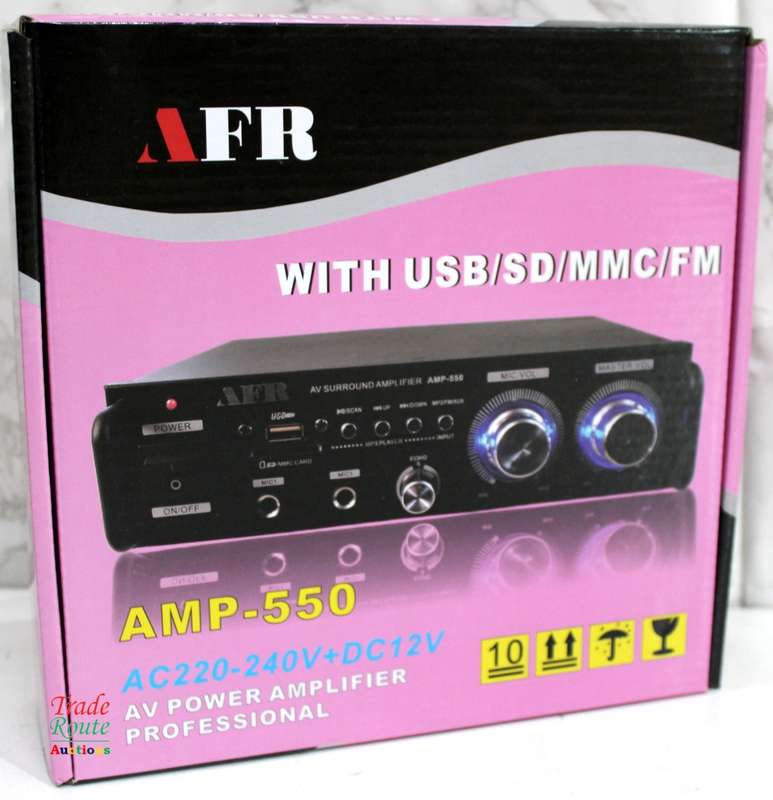 AFR Digital Audio Amplifier AMP-550 FM RADIO - USB - SD CARD - 12V DC / 220V AC