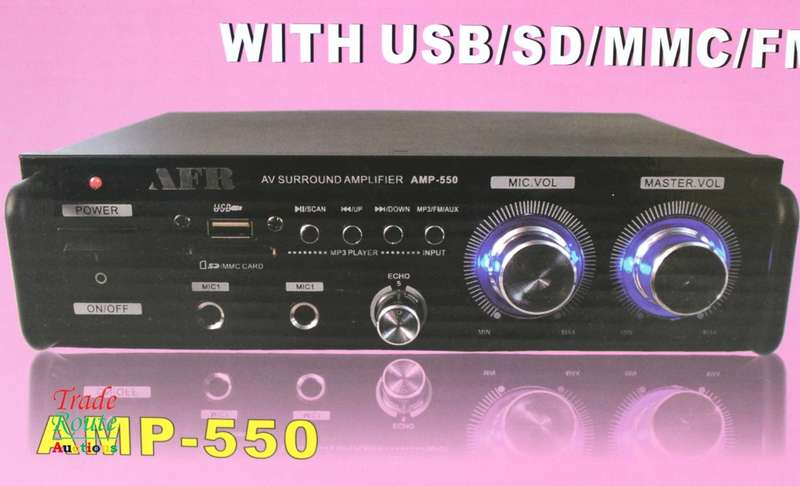 AFR Digital Audio Amplifier AMP-550 FM RADIO - USB - SD CARD - 12V DC / 220V AC