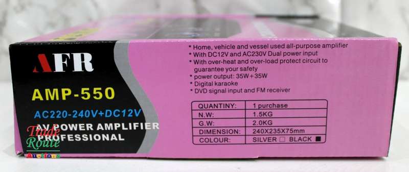 AFR Digital Audio Amplifier AMP-550 FM RADIO - USB - SD CARD - 12V DC / 220V AC