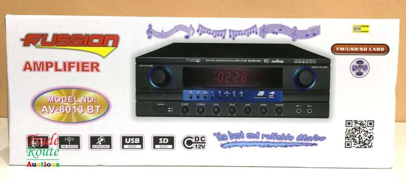 FUSSION AV-8013BT Amplifier Bluetooth Karaoke with USB, SD Card, FM Radio,  12V DC / 220V AC
