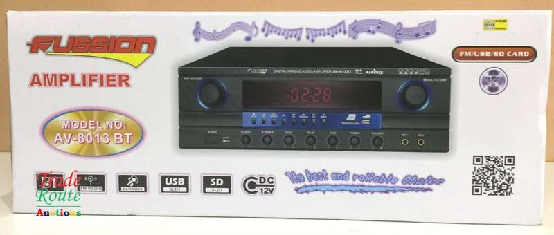 FUSSION AV-8013BT Amplifier Bluetooth Karaoke with USB, SD Card, FM Radio,  12V DC / 220V AC