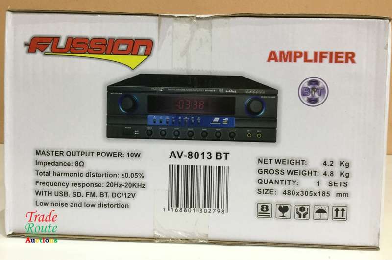 FUSSION AV-8013BT Amplifier Bluetooth Karaoke with USB, SD Card, FM Radio,  12V DC / 220V AC