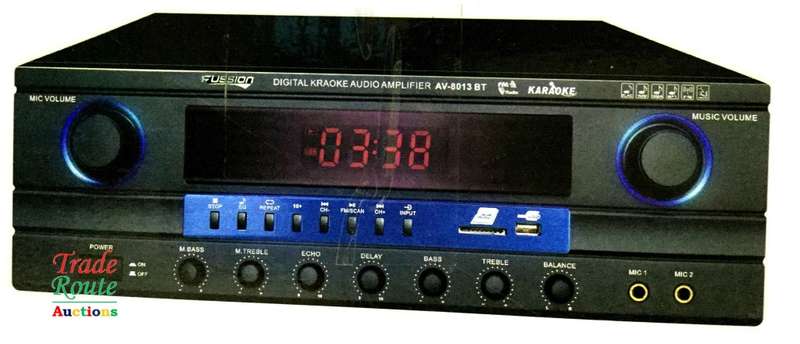 FUSSION AV-8013BT Amplifier Bluetooth Karaoke with USB, SD Card, FM Radio,  12V DC / 220V AC