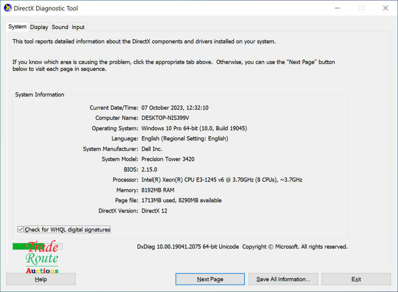 Dell Precision 3420 SFF Workstation Desktop PC - Intel Xeon E3-1245 v6 3.7Ghz Processor