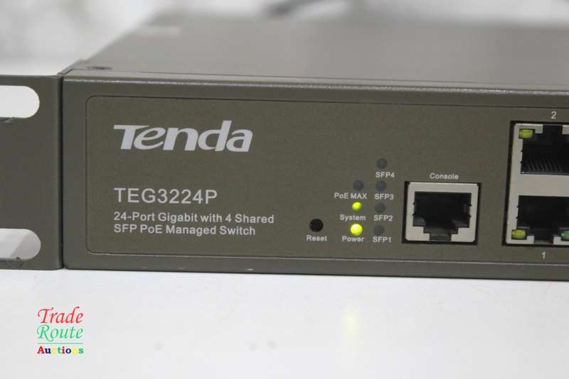 TENDA TEG3224P 24-Port 10/100/1000Mbps Gigabit with 4 Shared SFP PoE Managed Switch