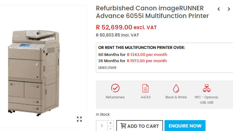Canon imageRUNNER Advance 6055i Multifunction Heavyduty Printer Photocopier [ COLLECTIONS ONLY ]