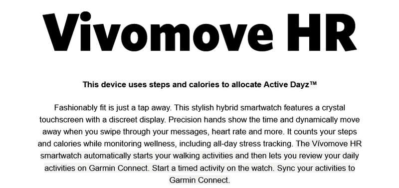 Garmin vivomove HR Hybrid Smart Watch